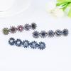 Womens Retro Metal Barrettes Hairpin Clips for Women Big Rhinestone Crystal Sunflower Hair Ornaments Hairwear Blue Gray view 3