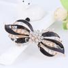 Womens Unique Design Enamel Ribbon Hair Clip Pin Women Metal White Crystal Barrettes Hairgrips Hair Accessories Black view 2