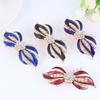 Womens Unique Design Enamel Ribbon Hair Clip Pin Women Metal White Crystal Barrettes Hairgrips Hair Accessories Black view 3