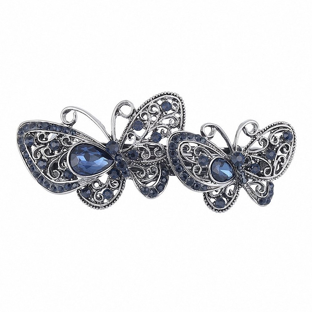 Womens Vintage Metal Hairpins Hair Clips Accessories Jewelry Women Butterfly Leaf Peacock Barrettes Hairwear Black Gun Plated