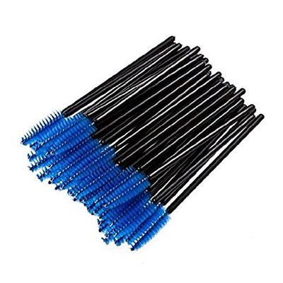 ADAMAI Professional Disposable Eyelash Mascara Brushes Wands Applicator Makeup Kits (Pack of 50, Blue)
