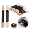 ADAMAI Disposable Dual-head Eyeshadow Brush Sponge Tipped Oval Makeup Applicator (Pack of 100, Black) view 3