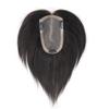 100% Real Human Hair Toppers Hand Tied Clip in Mono Wiglet Top Hairpieces Wiglet for Women, 8" Dark Brown view 1