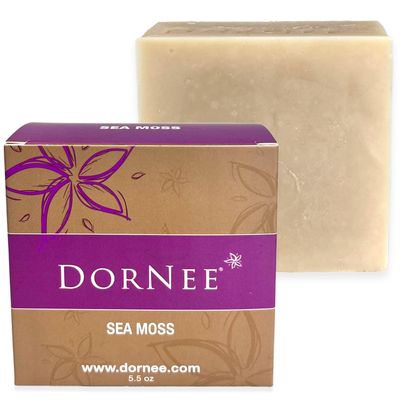 DorNee' Sea Moss Facial Bar Soap Large 5.5oz, Sensitive Skin, Made With Wildcrafted Sea Moss, Colloidal Oatmeal, Natural Collagen Producer, Essential Oil Blend