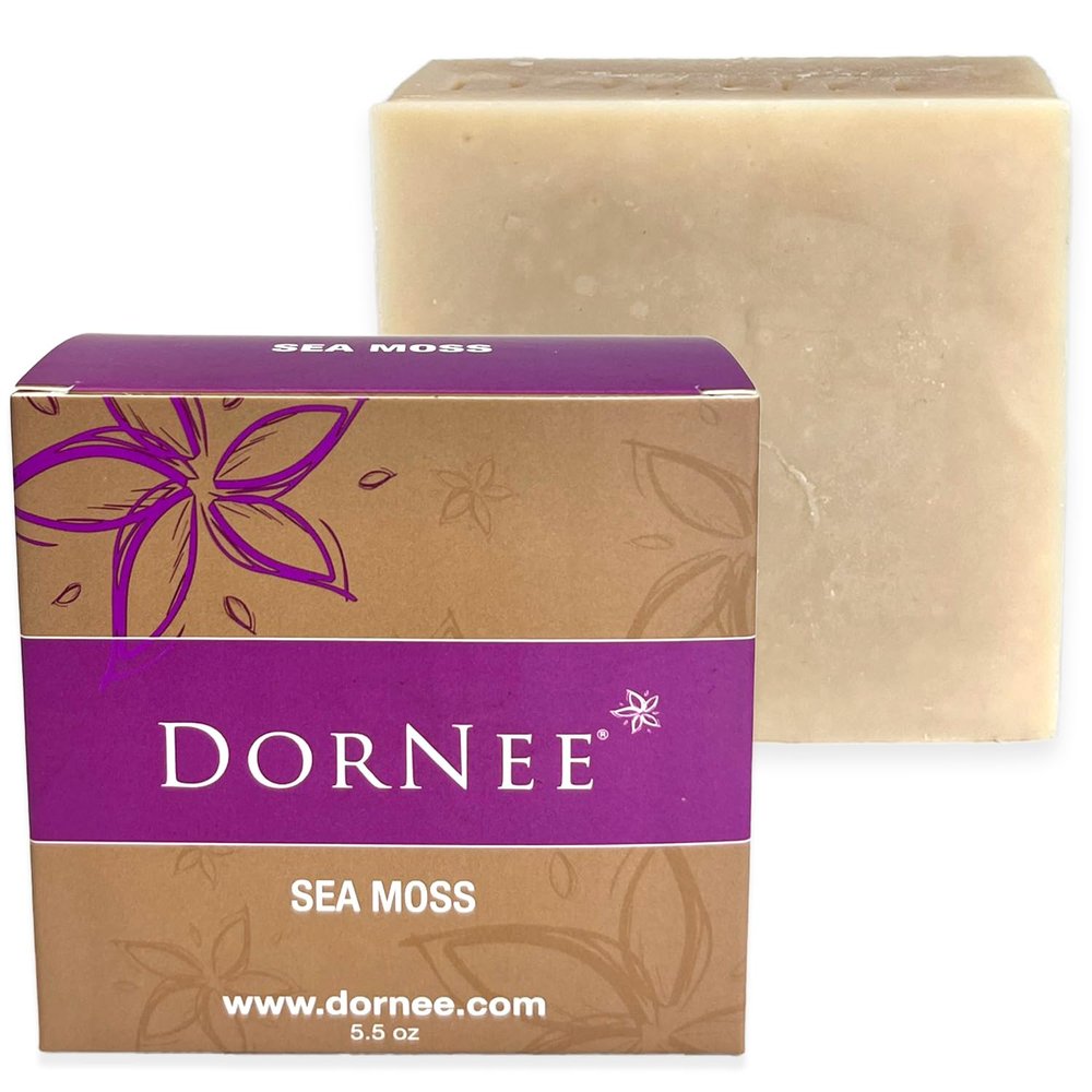 DorNee' Sea Moss Facial Bar Soap Large 5.5oz, Sensitive Skin, Made With Wildcrafted Sea Moss, Colloidal Oatmeal, Natural Collagen Producer, Essential Oil Blend