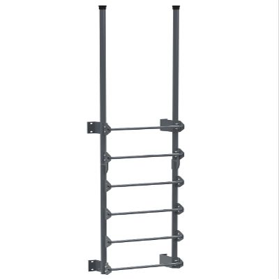 Vestil DKL-6-GYSG Steel Walk Through Dock Ladder 6 Step 300 Lb. Capacity Gray Semi Gloss