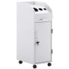 BarberPub Beauty Salon Trolley Storage Cart Hair Dryer Holder Stylist Equipment with Lockable Rolling Wheels, Drawer (White) view 1