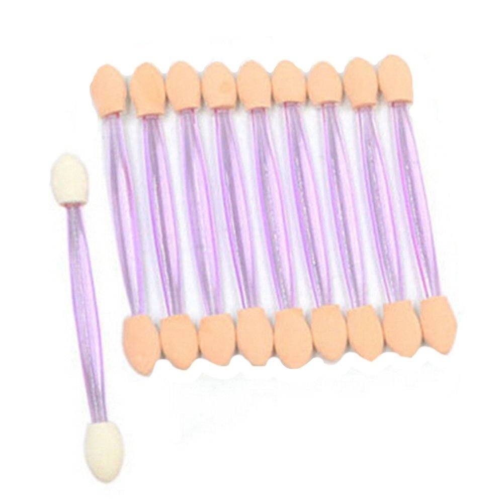 AMIZOB Pro Disposable Dual-side Eye Shadow Brush Sponge Makeup Applicator Tool(100pcs, purple)