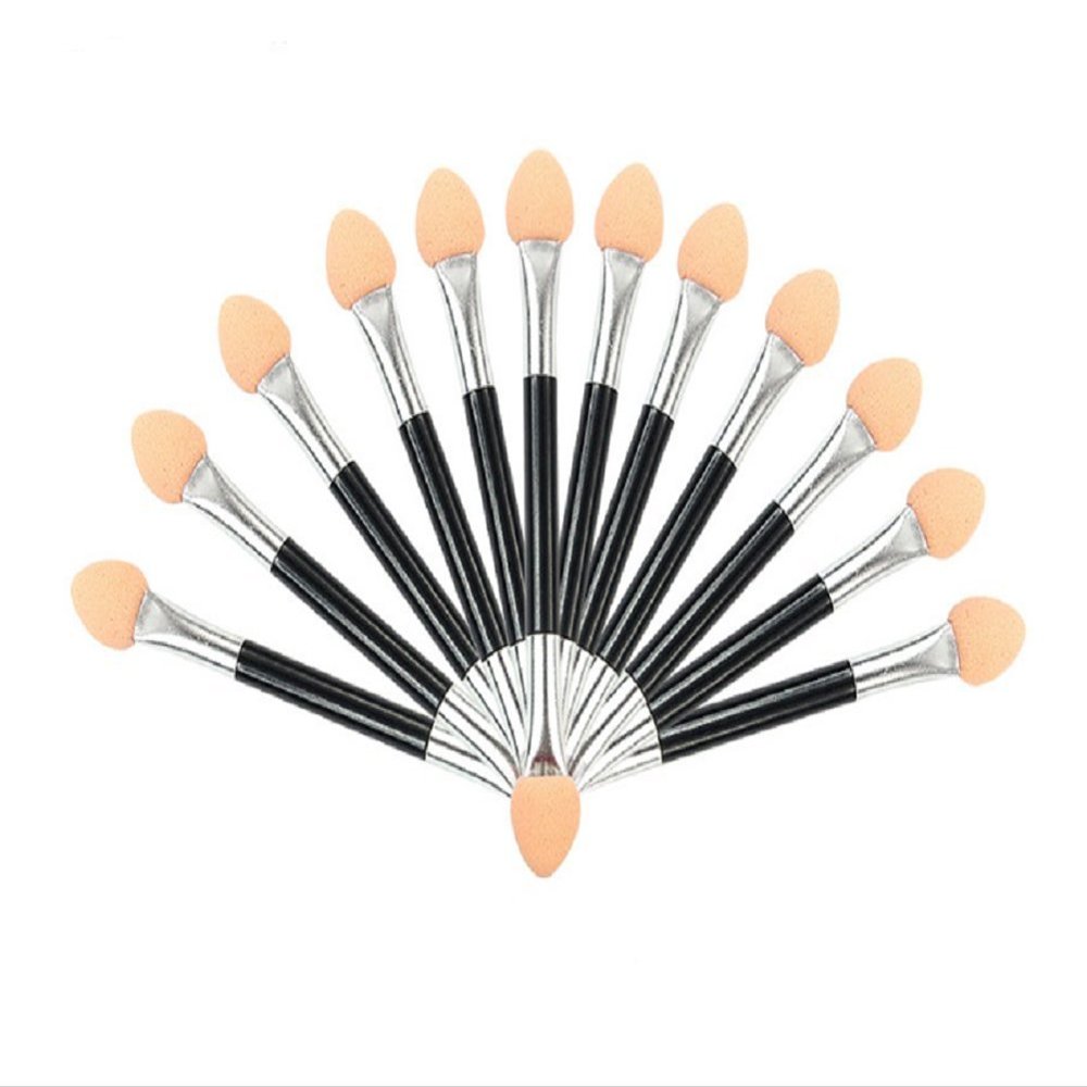 AMIZOB Pro Black Disposable Dual-side Eye Shadow Brush Sponge Makeup Applicator Tool (50pcs)