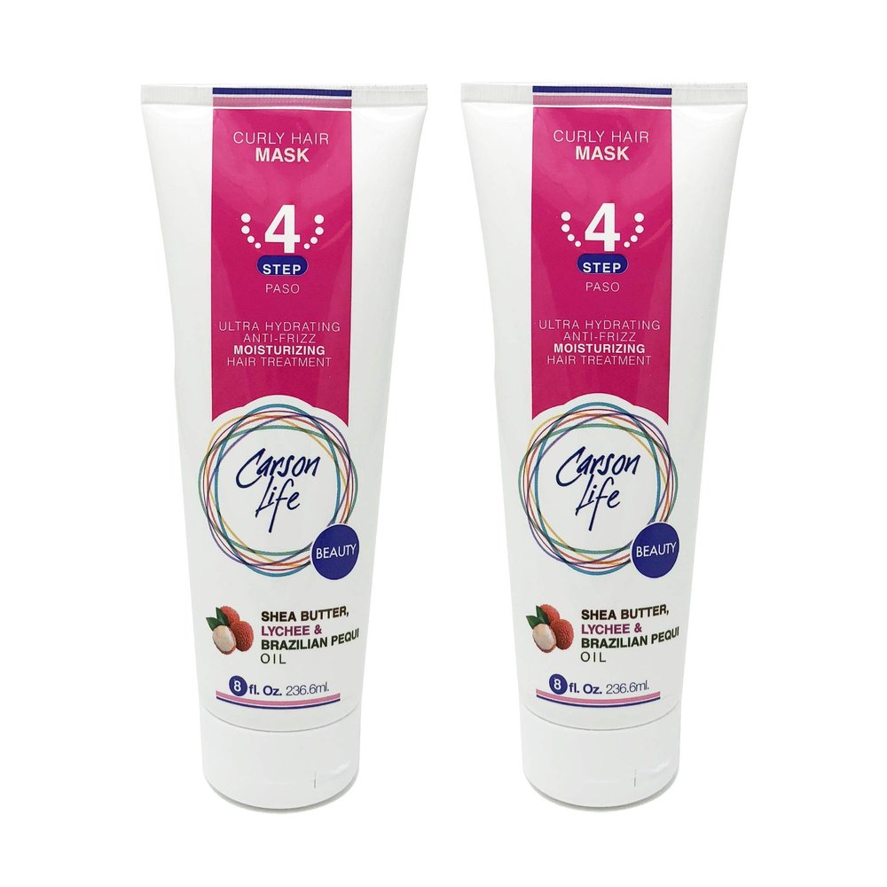 Carson Life Hair Mask For Curly Hair Paraben and Sulfate Free - 8 Oz - Designed For Curly & Wavy Hair - Restores Curls, Elasticity & Prevents Breakage (2 Pack)