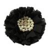 YYCRAFT 5 Pcs 3.5" Handmade Chiffon Flowers with Rhinestones and Pearls for Bridal Hair Accessory DIY Headband Craft Wedding Party Decoration(Black) view 1