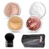 6pc FULL SIZE KIT KABUKI & KABAGGIE Tote Mineral Makeup Set Matte Foundation Bare Face Sheer Powder Cover (Light Tan) view 1