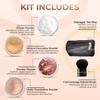 6pc FULL SIZE KIT KABUKI & KABAGGIE Tote Mineral Makeup Set Matte Foundation Bare Face Sheer Powder Cover (Light Tan) view 2