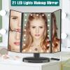 FASCINATE Lighted Makeup Mirror, 21 Bright LED Lights, 3x/2x/1x Magnifying Trifold LED Vanity Mirror, Touch Control Dimmable Brightness,180  Rotaion view 2