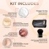 6pc FULL SIZE KIT KABUKI & KABAGGIE Tote Mineral Makeup Set Matte Foundation Bare Face Sheer Powder Cover (Light) view 2