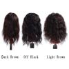 16" Womens Hair Topper with Bangs Medium Curly Clip in Human Hair Top Hairpieces Wiglet for Thinning Hair Dark Brown view 4