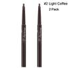 Magik 2 Pack Waterproof Eyebrow Pencil Retractable Slant Tip & Brush Double-ends Natural Hair-like Look (#2 Light Coffee) view 1