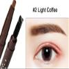 Magik 2 Pack Waterproof Eyebrow Pencil Retractable Slant Tip & Brush Double-ends Natural Hair-like Look (#2 Light Coffee) view 2