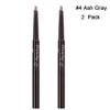 Magik 2 Pack Waterproof Eyebrow Pencil Retractable Slant Tip & Brush Double-ends Natural Hair-like Look (#4 Ash Gray) view 1