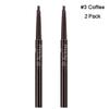 Magik 2 Pack Waterproof Eyebrow Pencil Retractable Slant Tip & Brush Double-ends Natural Hair-like Look (#3 Coffee) view 1