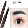 Magik 2 Pack Waterproof Eyebrow Pencil Retractable Slant Tip & Brush Double-ends Natural Hair-like Look (#1 Black) view 2