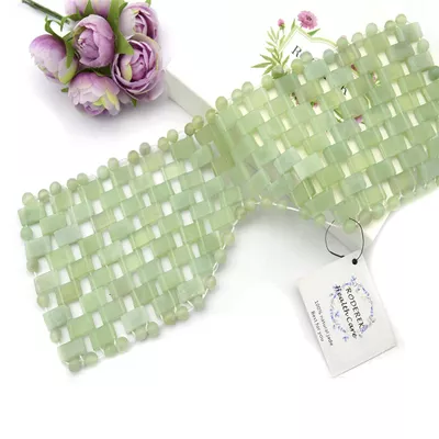 100% Natrual Jade Soothing Cooling Detoxifying Sleep Eye Mask, Xiuyan Jade Sleep Mask and Blindfold, Anti-Aging Jade Eye Mask for Puffy Eyes and Dark Circles, Hot or Cold Therapy Eye Mask,Eye Massage