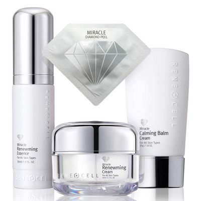 RENECELL [Rene Cell Miracle Diamond Peel Program Set - Dia Peel Pouch + Renewming Essence + Renewming Cream + Calming Balm Cream