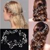 19.7 Inches Wedding Headpiece Bridal Headband Hair Vine Accessory for Women and Girls Vine Hair Piece Accessories (Gold) view 3