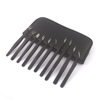 10pcs Stainless Steel Tweezer Set, Anti-Static ESD Tweezers with Tips for Electronics Repair, Soldering, Crafting and Jewelry By G.S ONLINE STORE