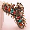 Women Lady Retro Flowers Hair Claw Clip Large Hair Updo Grip Bath Accessories for Thick Hair Vintage Alloy Rhinestone Non-Slip Hair Jaw Clips Hairpin Fancy Hair Barrette Clamp (Colourful) view 2