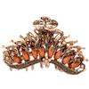 Women Lady Retro Flowers Hair Claw Clip Large Hair Updo Grip Bath Accessories for Thick Hair Vintage Alloy Rhinestone Non-Slip Hair Jaw Clips Hairpin Fancy Hair Barrette Clamp (Brown) view 1