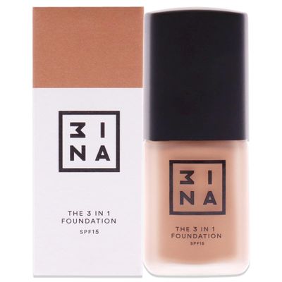 3INA The 3-in-1 Foundation  Liquid Foundation with SPF 15  12-Hour, Light to Medium Coverage  Skincare, Concealer, Coverage in One  205  1.01 oz
