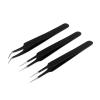 3pcs of Fine tip Curved + Straight and Round Anti-Static Tweezers Set By G.S Online Store view 1