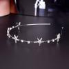 Womens Simple Hairband Hair Jewelry Rhinestone Starfish Headband for Women Elegant Hairwear Hair Accessories Silver Plated view 3
