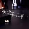 Womens Simple Hairband Hair Jewelry Rhinestone Starfish Headband for Women Elegant Hairwear Hair Accessories Silver Plated view 4