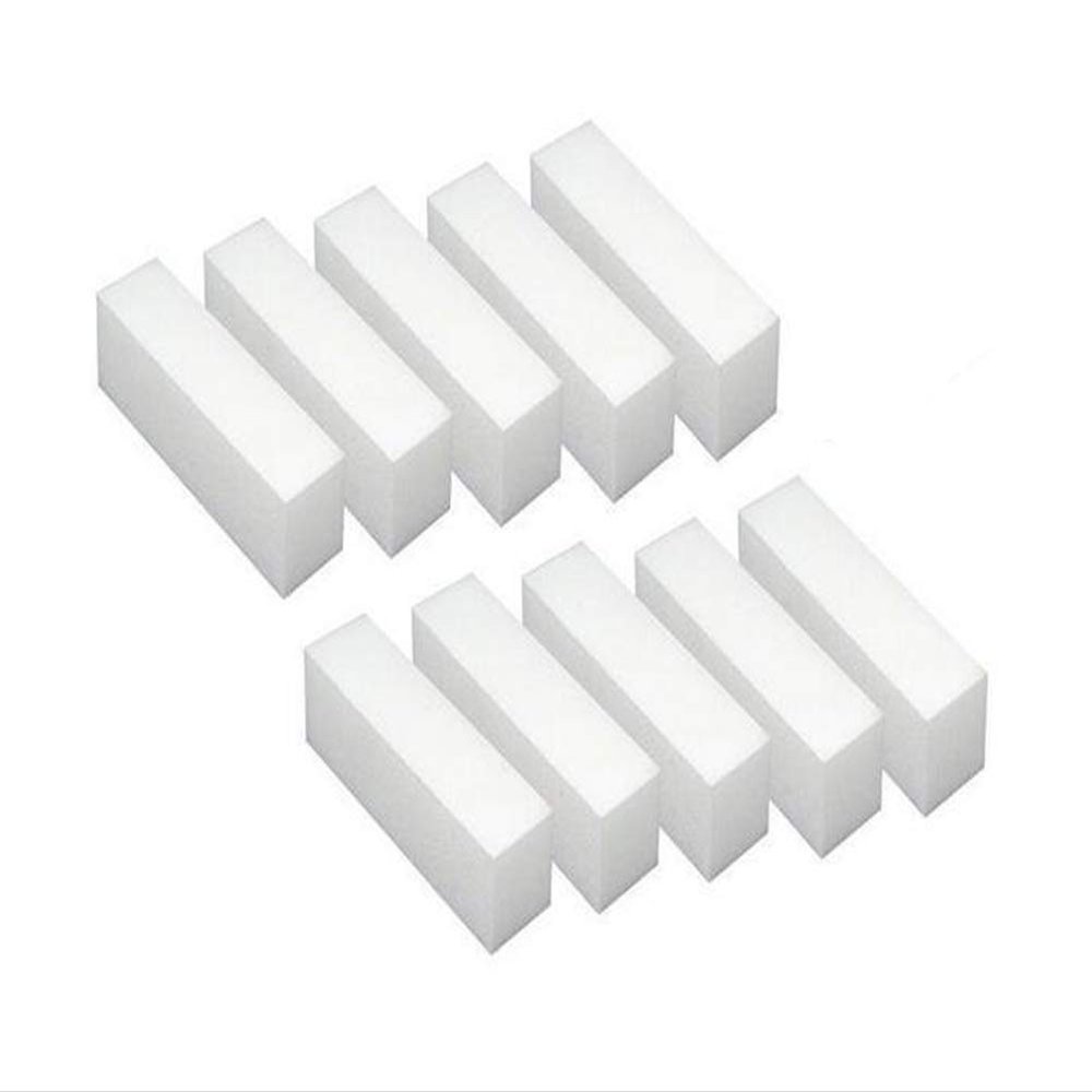 10 Pieces EVA Sponge Nail File Buffer Buffing Sanding Block Grit Manicure Nail Shaping Tool Pedicure Care for Fingernails and Toenails(White)