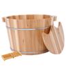 ERHANG Pedicure Basin High 25CM Foot Bath Barrel Home Massage Foot Tup to Send Wooden Barrels Middle-Aged and Elderly Health Care Gift,F view 1