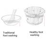 ERHANG Pedicure Basin High 25CM Foot Bath Barrel Home Massage Foot Tup to Send Wooden Barrels Middle-Aged and Elderly Health Care Gift,F view 3