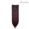 Benehair Clip in Hair Extensions 8PCS 26inch Long Straight Synthetic Hairpieces Wine Red Hair Extensions Double Weft Hairpieces for Women Full Head Cosplay Party Wedding Hairpiece view 2