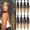 8Packs 20" Pre stretched Braiding Hair Professional Braiding Crochet Hair For Various Crochet Braids Or Twists Itch Free Yaki Perm Straight Light Synthetic Hair Hot Water Set T1B/27# view 1