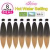 8Packs 20" Pre stretched Braiding Hair Professional Braiding Crochet Hair For Various Crochet Braids Or Twists Itch Free Yaki Perm Straight Light Synthetic Hair Hot Water Set T1B/27# view 2