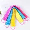 3 PACK Double-Sided Lace Cloth Back Loofah Scrubber Bath Scrub Shower Sponge Long Exfoliating Back Scrubber Scratcher Strap With Handle, Cream Skin Wash Cleaner Applicator view 2