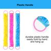3 PACK Double-Sided Lace Cloth Back Loofah Scrubber Bath Scrub Shower Sponge Long Exfoliating Back Scrubber Scratcher Strap With Handle, Cream Skin Wash Cleaner Applicator view 4
