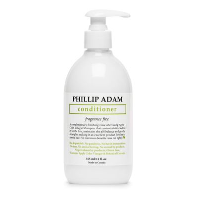 Phillip Adam Fragrance Free Conditioner - Apple Cider Vinegar Formula - No Parabens - For All Hair Types - 12 Ounce