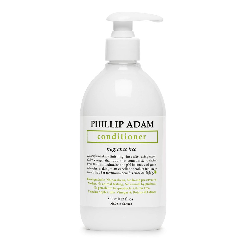 Phillip Adam Fragrance Free Conditioner - Apple Cider Vinegar Formula - No Parabens - For All Hair Types - 12 Ounce