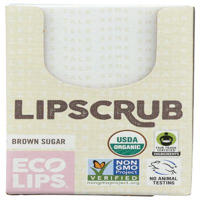ECO LIPS Brwn Sugar Lip Scrub 6 Pack, 0.5 OZ