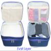 Travel Organizer Underwear Bag - Large Double Layer Packing Storage Bag - Fits Large Bra, Socks, Underpants, Cosmetic, Toiletry kit (Dark Blue) view 2