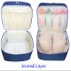 Travel Organizer Underwear Bag - Large Double Layer Packing Storage Bag - Fits Large Bra, Socks, Underpants, Cosmetic, Toiletry kit (Dark Blue) view 3