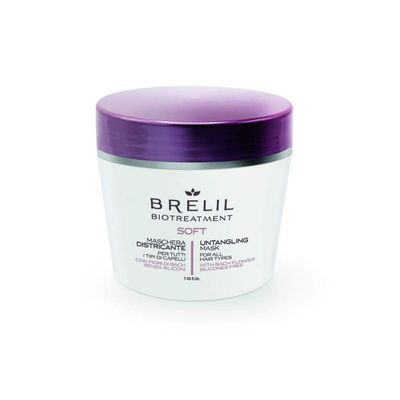 Brelil Bio Treatment Soft Untangling Mask for all Hair Types Contains bach Flowers Silicones Free, 220 ml./ 7.43 fl.oz.