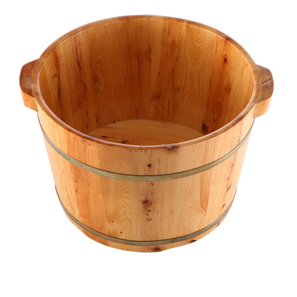 ERHANG Pedicure Basin Cedar Foot Bath Barrel Foot Massage Foot Tub Basin High 26cm Foot Washing Barrel Wooden Foot Basin Middle-Aged and Elderly Health Care Gift